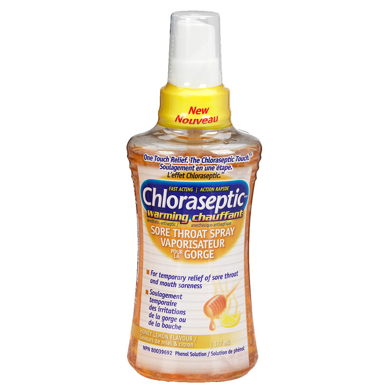 Chloraseptic Warming Sore Throat Spray Honey Lemon 177ml London Drugs