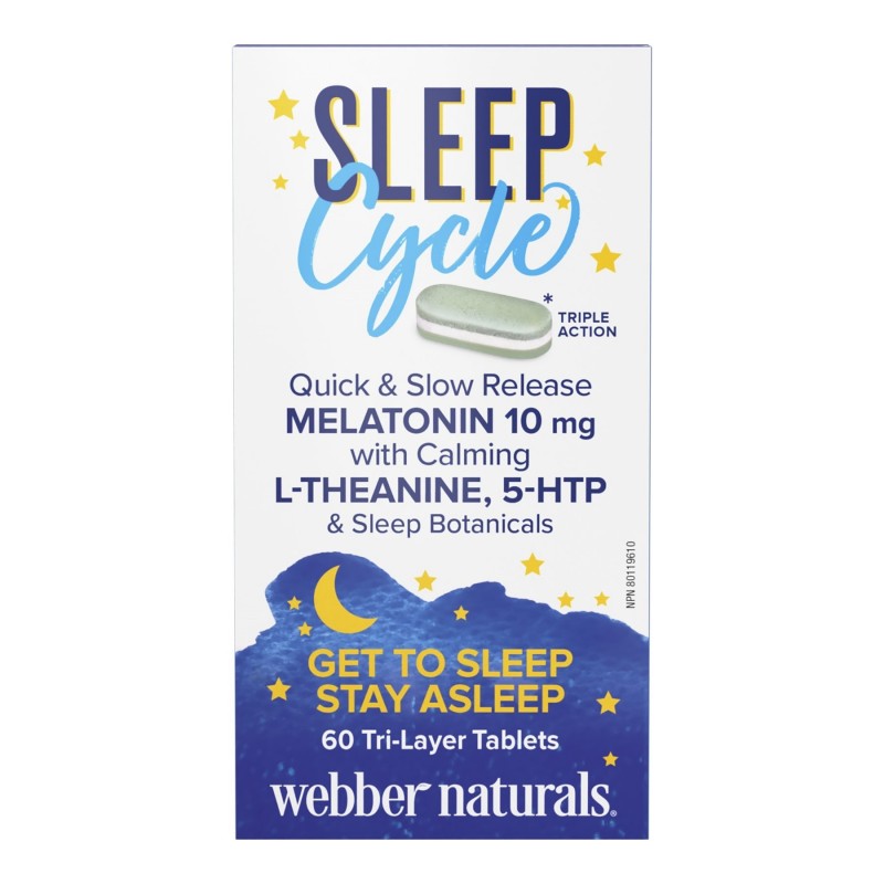 Webber Naturals Sleep Cycle Melatonin With L Theanine 5 HTP And Sleep