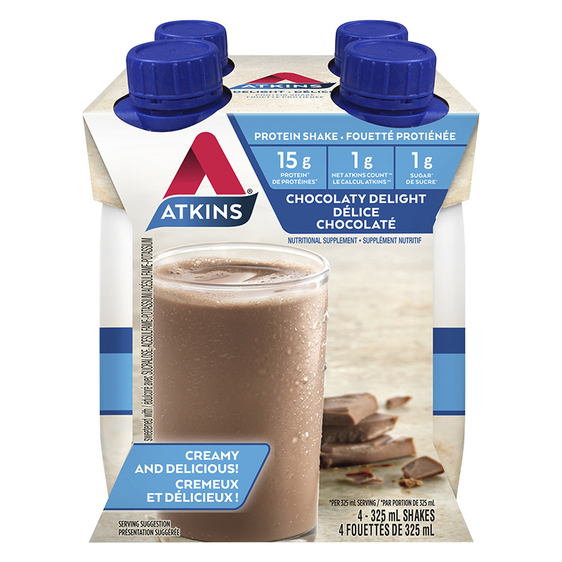 Atkins Advantage Ready To Drink Shake Milk Chocolate Delight 4 x