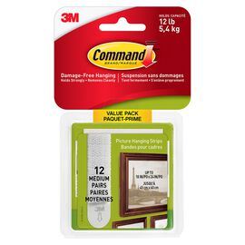 3M Command No Damage Hooks 6pk 3 in. L White 12 Strips Included Holds up to  3lbs