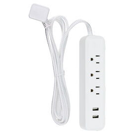 Buy Extension cord 5m 1-socket white cable 230VAC in ABCLED store for 5.90 €