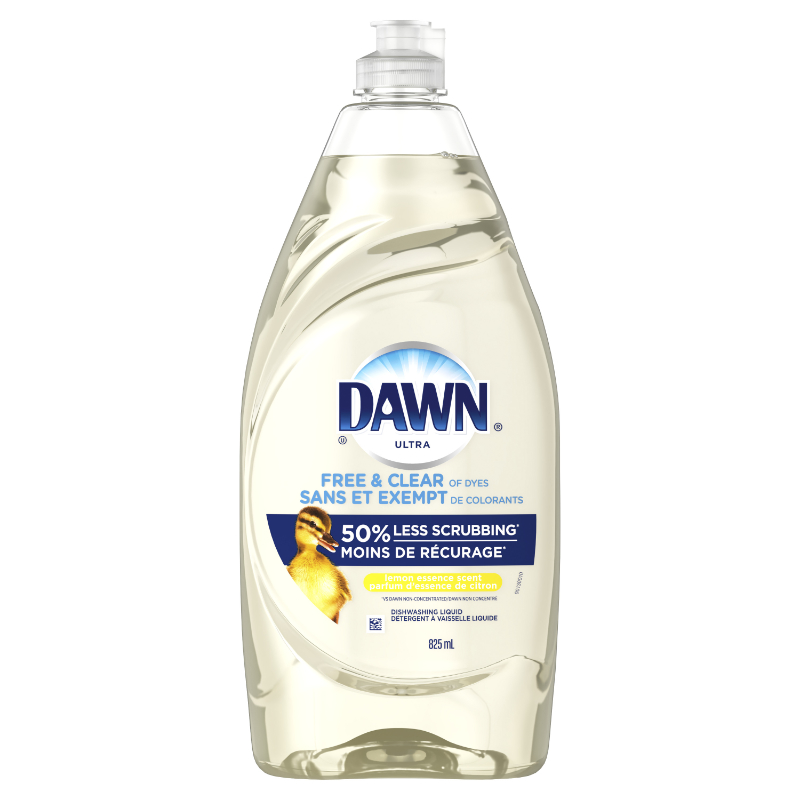 Dawn Lemon Dishwashing Liquid - Free and Clear - 825ml