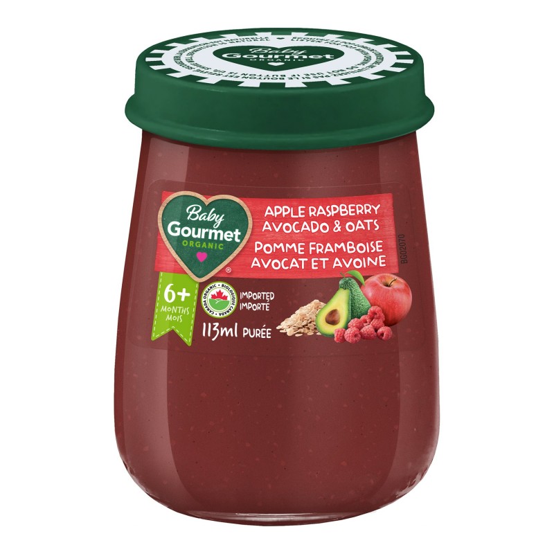 Baby Gourmet Puree - Apple Raspberry Avocado & Oats - 113ml