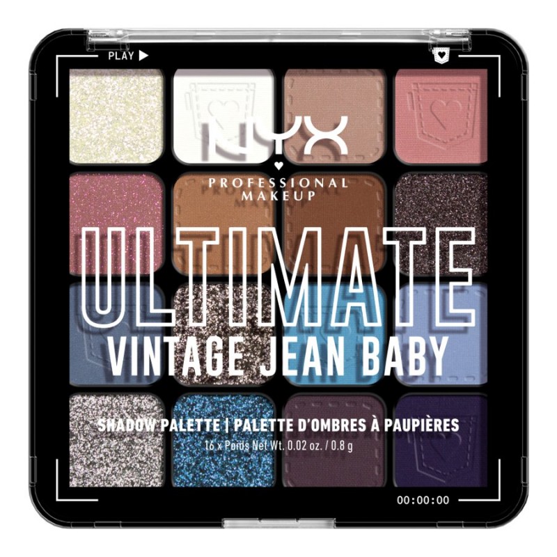 NYX Professional Makeup Ultimate Shadow Palette - Vintage Jean Baby - 16 colors