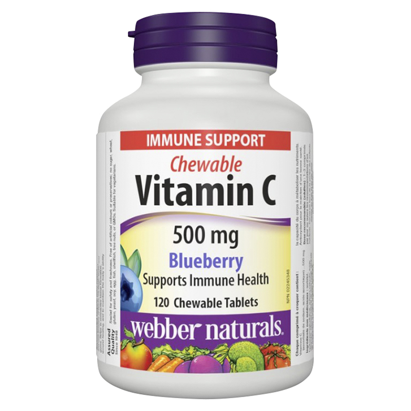 Webber Naturals Blueberry Vitamin C Chewable Tablets - 500mg - 120's