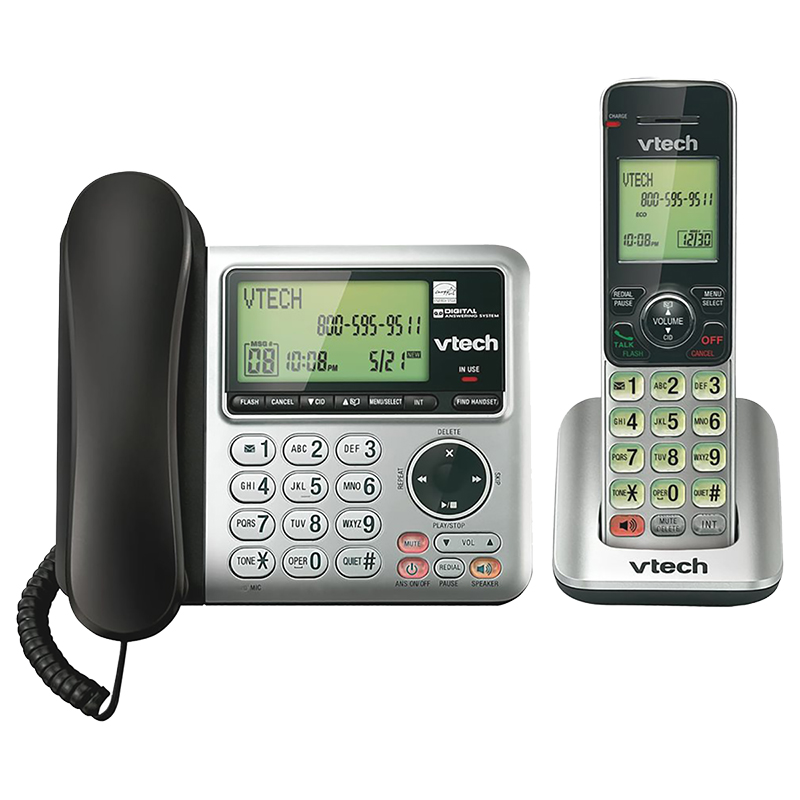 VTech Corded/Cordless Phone - Silver - Factory Reconditioned - CS6649RB