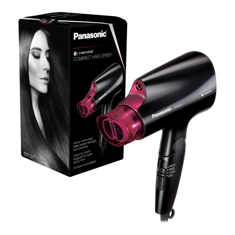 Panasonic Nanoe Compact Travel Hair Dryer Black Pink Ehna27 London Drugs