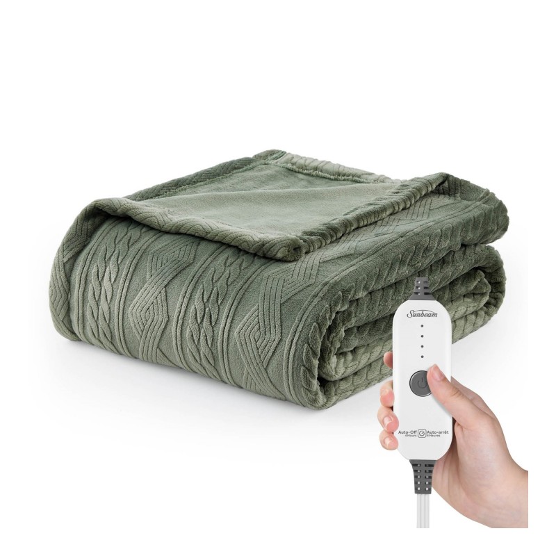 Sunbeam Heated Throw Velvet Sage 127x152cm