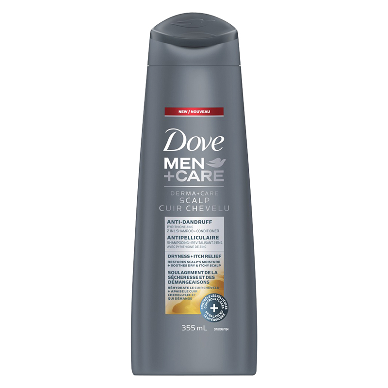 Dove Men Care Derma Care Scalp Anti Dandruff 2 In 1 Shampoo Conditioner Itch Relief 355ml