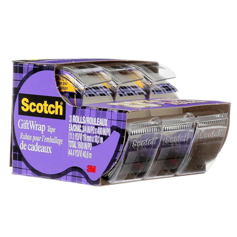 Scotch GiftWrap Tape 0.75 x 300 Inch - Pack of 3 Cases for sale online