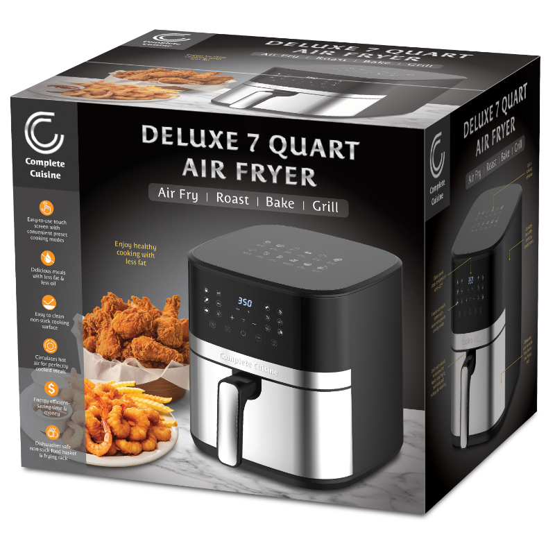 Complete Cuisine Deluxe Digital Air Fryer - 7 Quart - CC-AF-7225-SSDG