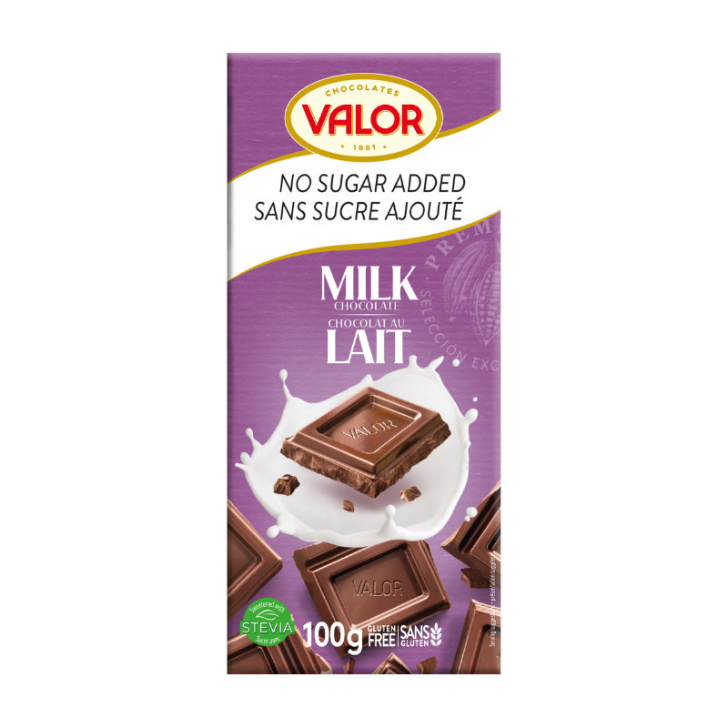 Valor Milk Chocolate - No Sugar Added - 100g