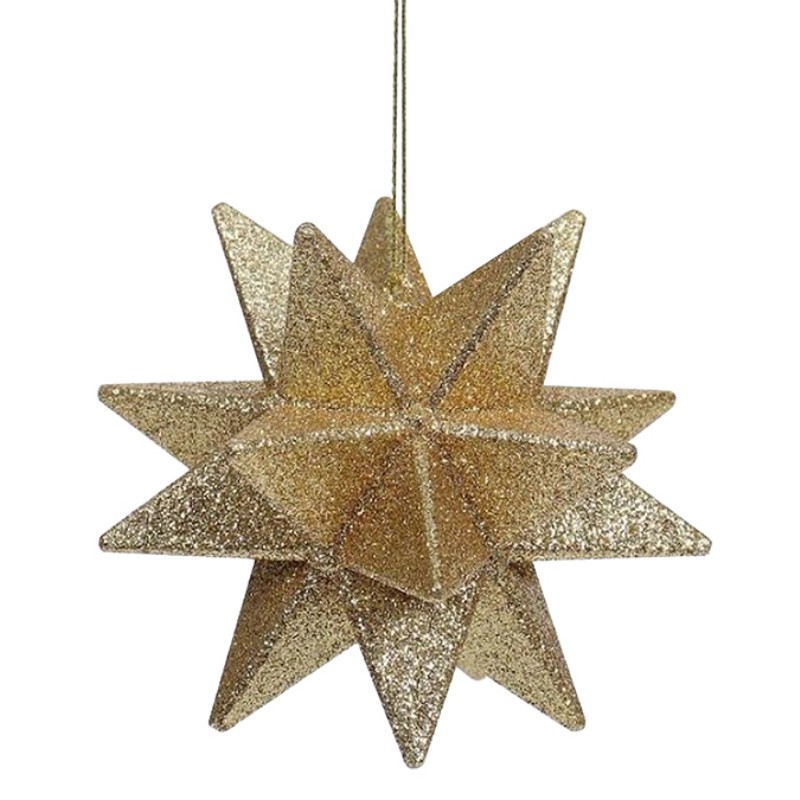 Regal Christmas Hanging Star Ornament - 9.5x7.6cm