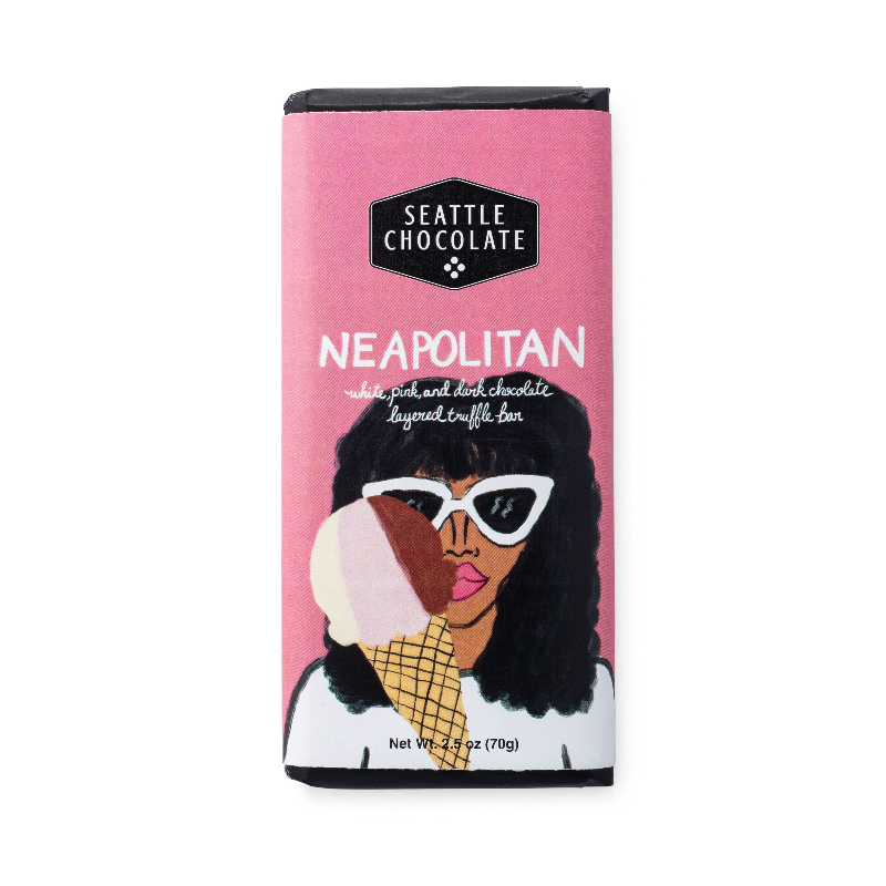 Seattle Chocolate Truffle Bar - Neapolitan - 70g