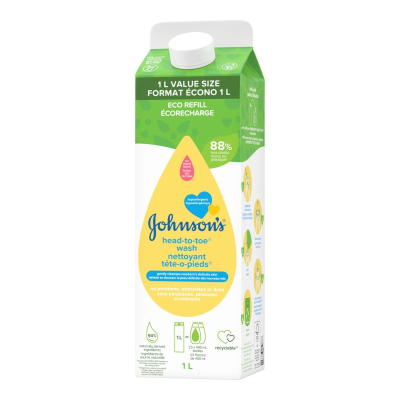 Johnson's Head-To-Toe Baby Body/Hair Wash Refill - 1L