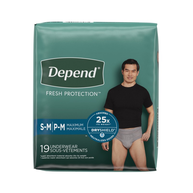 Depend Underwear for Men - Super Plus Absorbency - Small/Medium - 19's ...