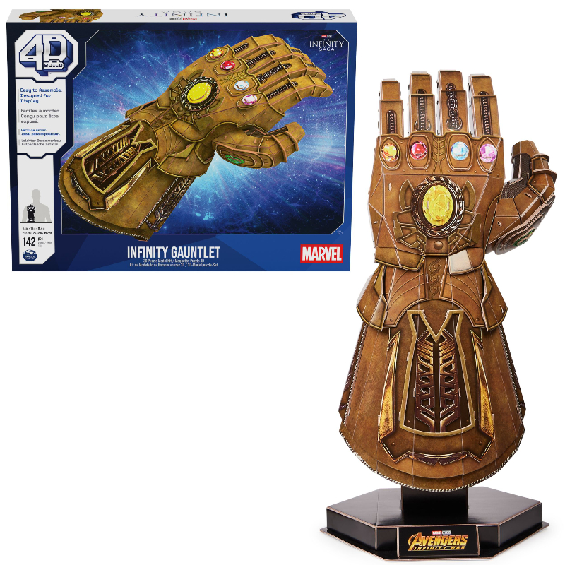 4D Build Marvel Infinity Gauntlet 3D Puzzle Model Kit with Stand - 142 Pieces