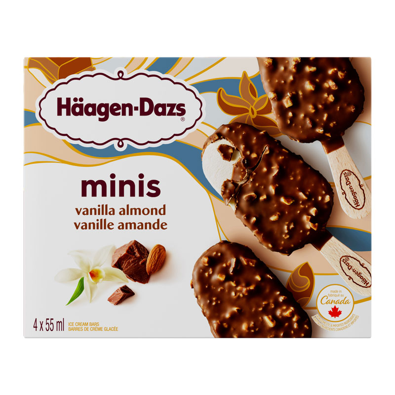 Haagen-Dazs Miniature Ice Cream Bars - Vanilla Almond - 4 x 55ml