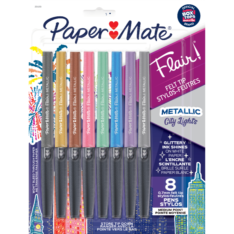 Paper Mate Flair City Lights Fibre-Tip Pen Set - Assorted - 8 piece