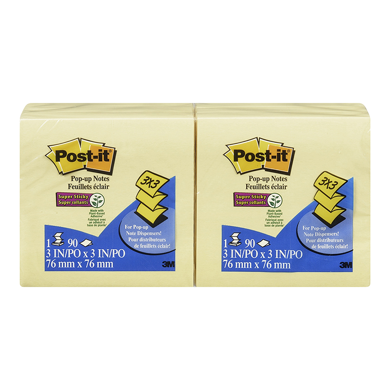 3M Post-it Pop-Up Notes - Yellow - 6 x 90 sheets