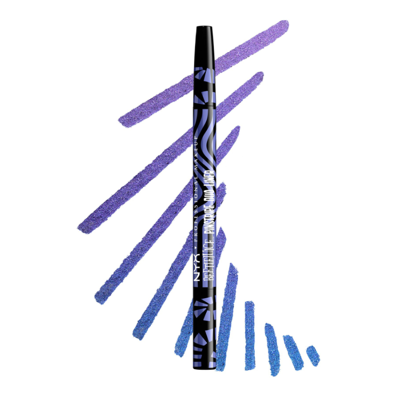 NYX Professional Makeup Beetlejuice Pinstripe Duo Liner - Black + Purple Chrome (02)