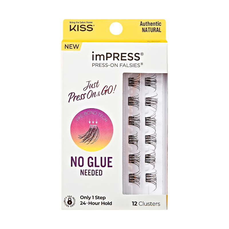 Kiss ImPRESS Just Press-on & Go! Falsies Eyelash Extensions Kit - 02 Authentic Natural - 12s