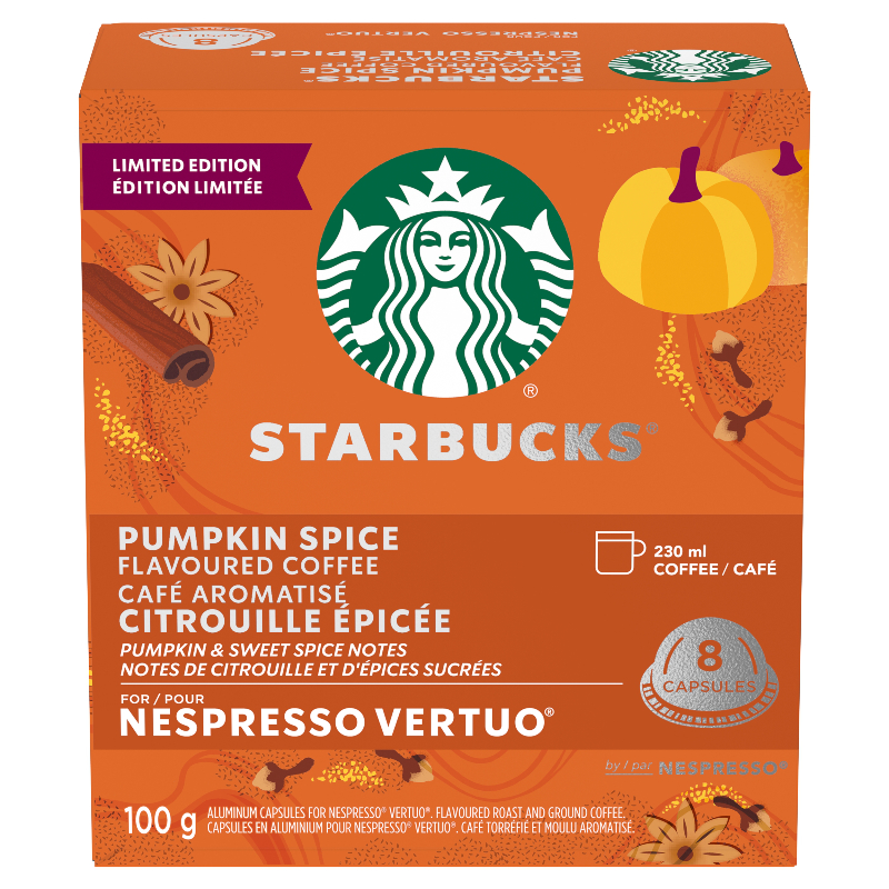 Starbucks Nespresso Vertuo Coffee - Pumpkin Spice - 8's