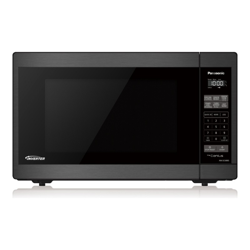 Panasonic Genius 1.3 cu ft. Microwave Oven - Black Stainless Steel / Black