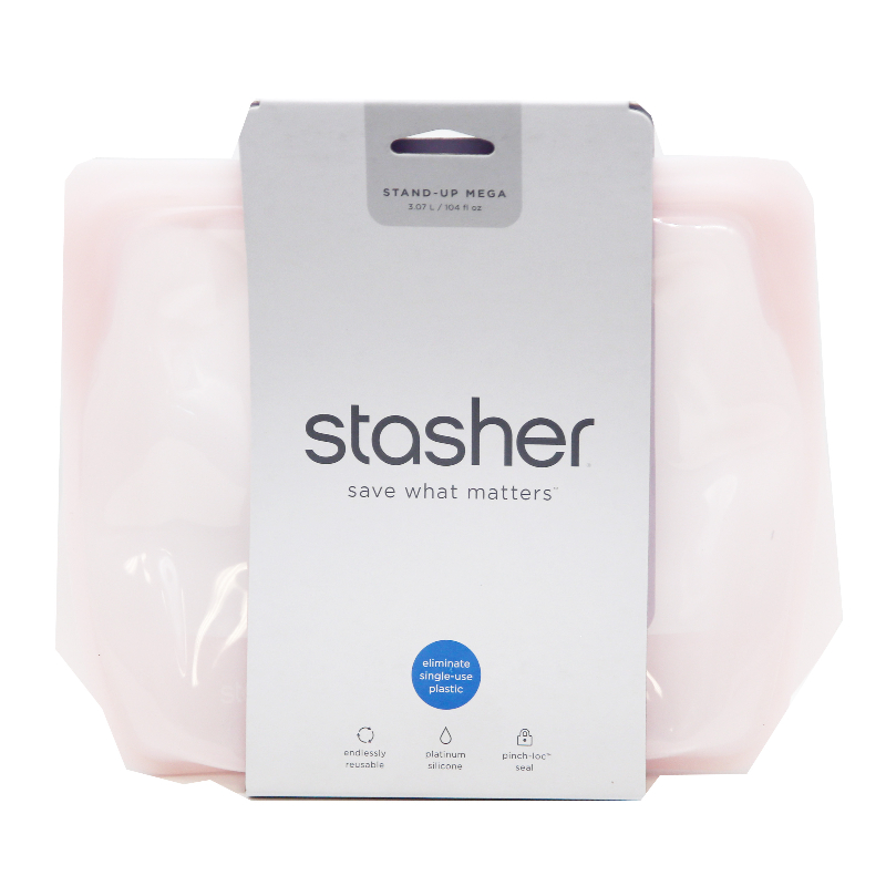 Stasher Reusable Stand Up Storage Bag - Mega - Rainbow Pink