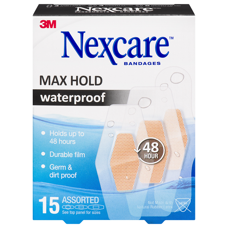 Nexcare Bandages Assorted - Max Hold Waterproof - 15s