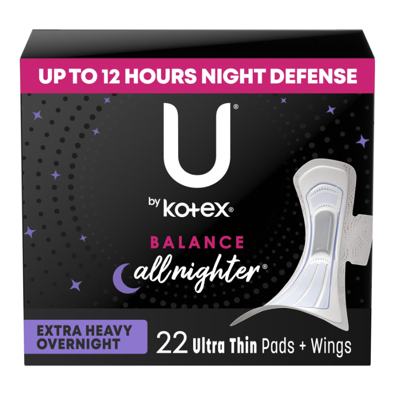 U by Kotex Balance Ultra Thin Sanitary Pad - Extra Heavy Overnight - 22 Count