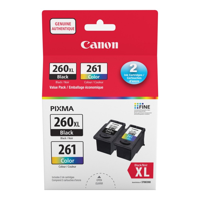 Canon PG-260XL with CL-261 Value Pack Ink Cartridges - 3706C008