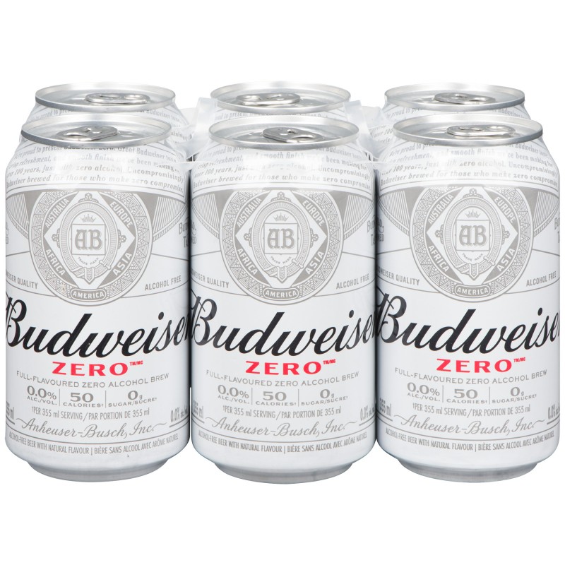 Budweiser Zero Non-Alcoholic Beer - 6x355ml