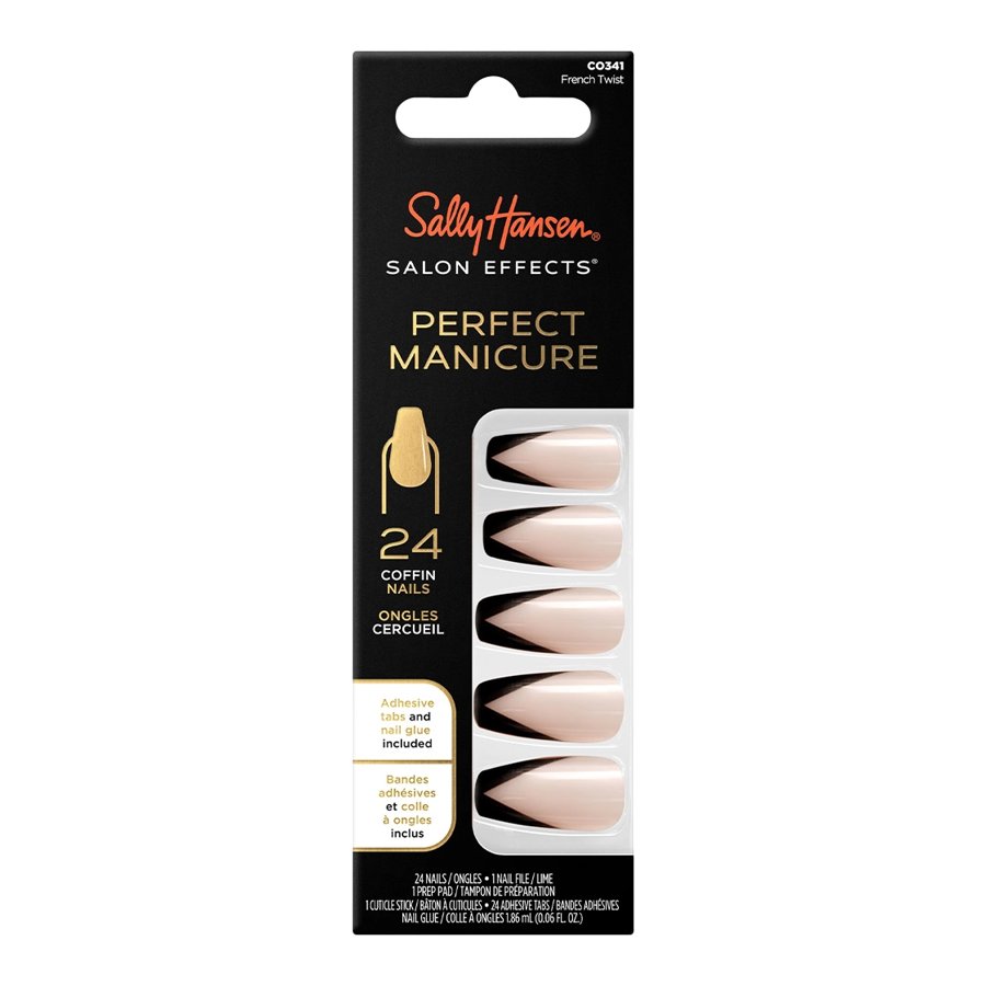 Sally Hansen Salon Effects Perfect Manicure False Nails Kit - Coffin - French Twist (341) - 24's