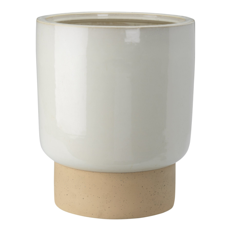 Collection by London Drugs Plant Pot - Two-tone - White/Beige