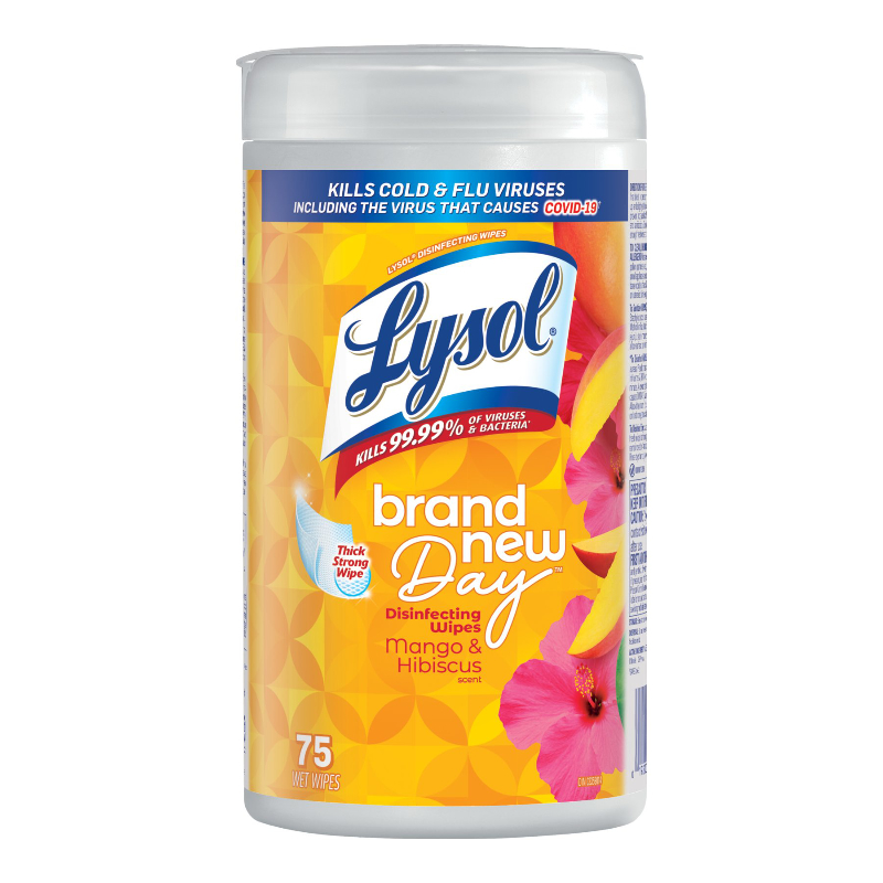 Lysol Brand New Day Disinfectant Wipes - Mango & Hibiscus - 75's