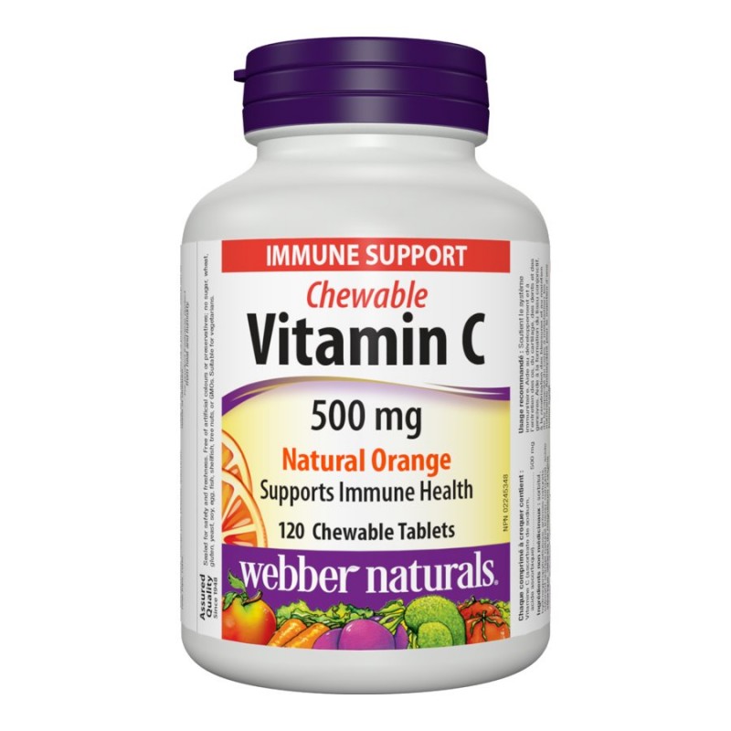 Webber Naturals Natural Orange Vitamin C Chewable Tablets - 500mg - 120's