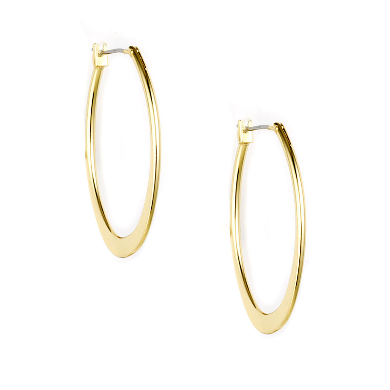 Anne Klein Large Oval Hoop Earrings - Gold