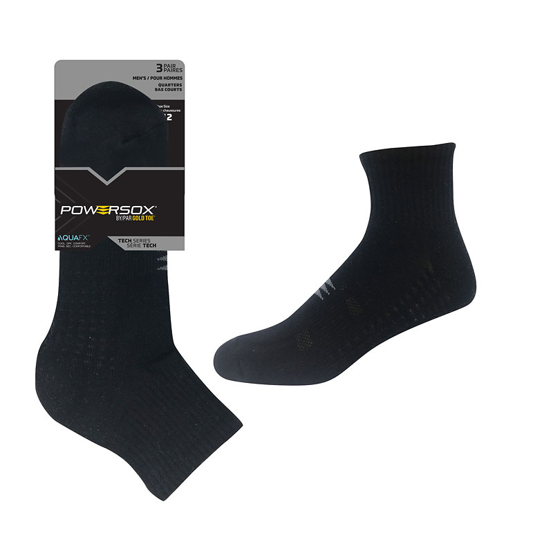 POWERSOX MENS QUARTER SOCK MENS/BLACK