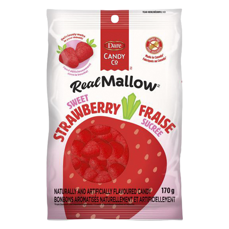 Dare Real Mallow Marshmallows Candy - Sweet Strawberry - 170g