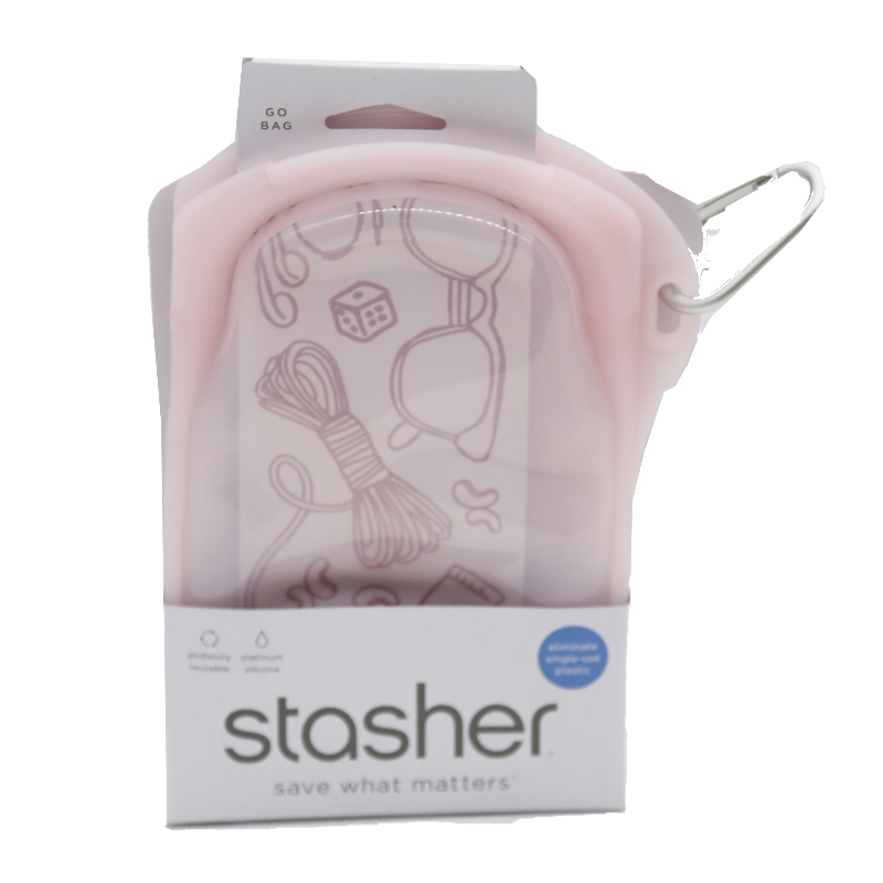 Stasher Reusable Go Storage Bag - Rainbow Pink