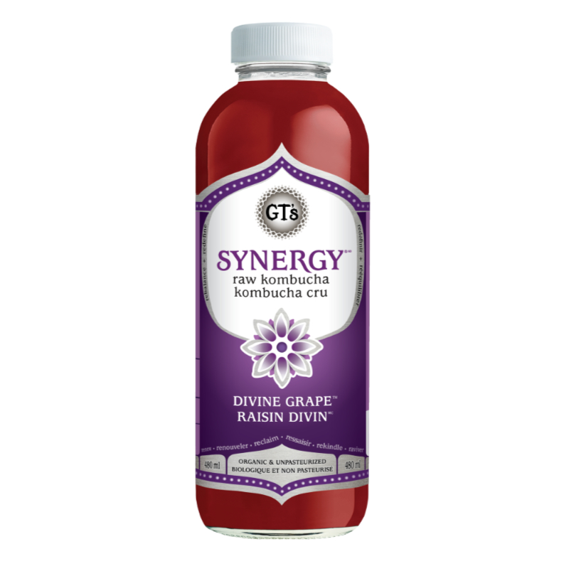 GT's Synergy Raw Kombucha - Divine Grape - 480ml