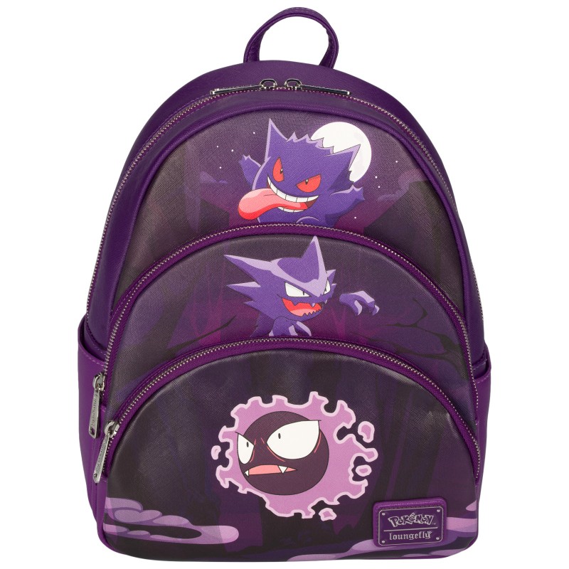 Loungefly Pokemon Gengar Evolution Triple Pocket Mini Backpack