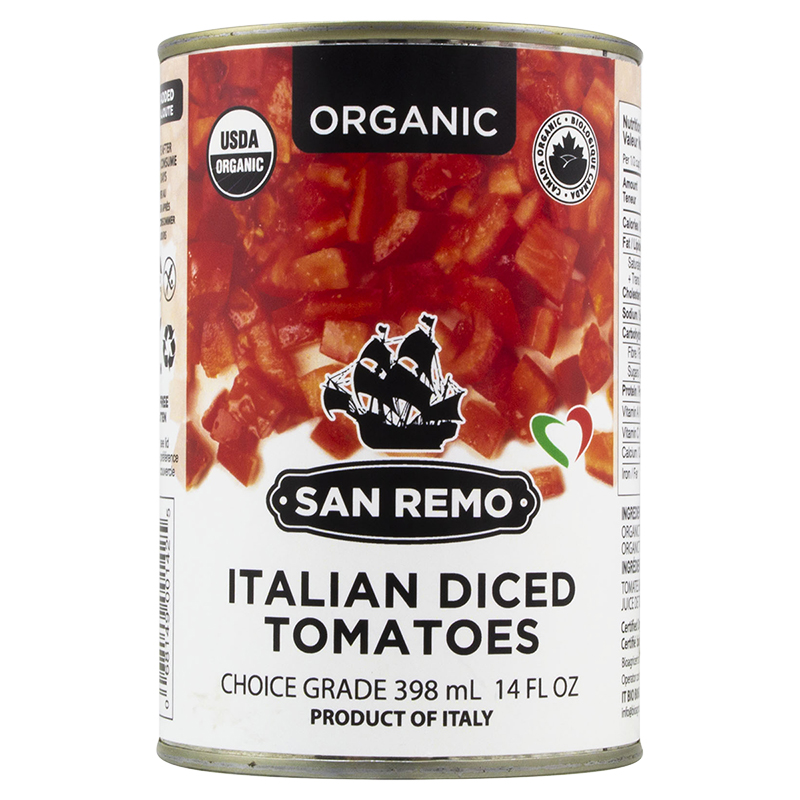 San Remo Organic Diced Tomatoes - 398ml