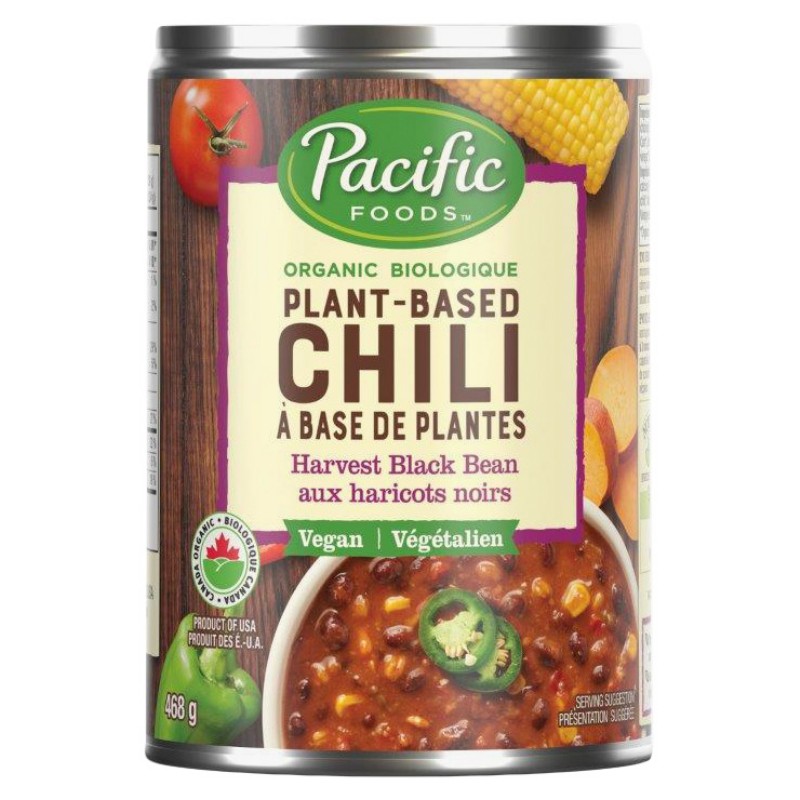 Pacific Foods Organic Biologique Plant-Based Chili - Harvest Black Bean- 468g