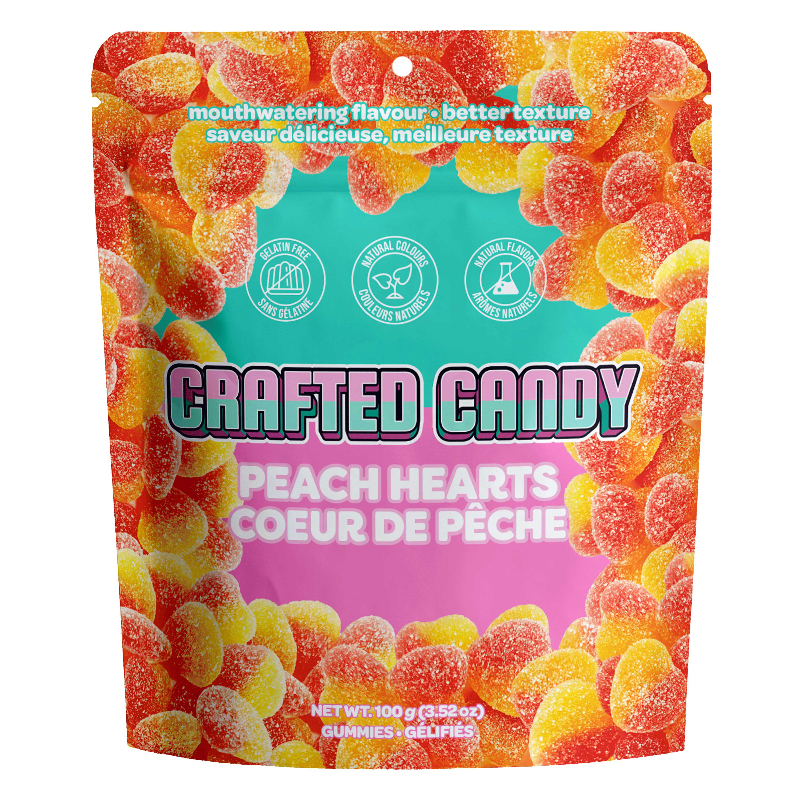 Crafted Candy Vegan Peaches - 100g