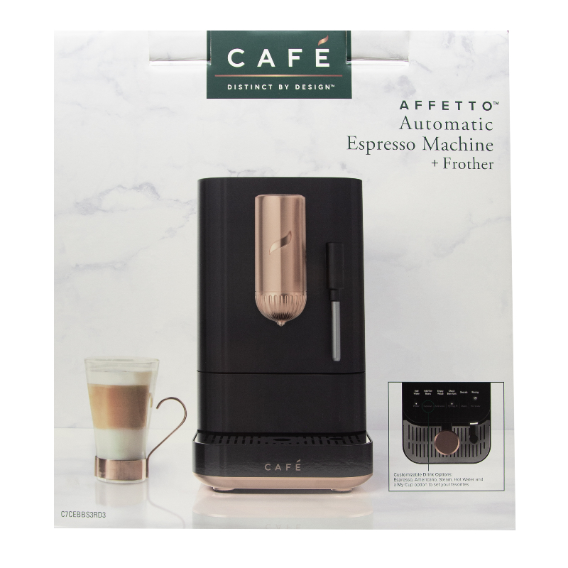 General Electric Cafe Affetto Automatic Espresso Machine with Frother - Black / Copper - C7CEBBS3RD3