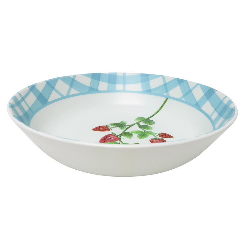 Collection by London Drugs 82% Recycled Pet Plaid Salad Bowl - Strawberry - 8.5 Inch