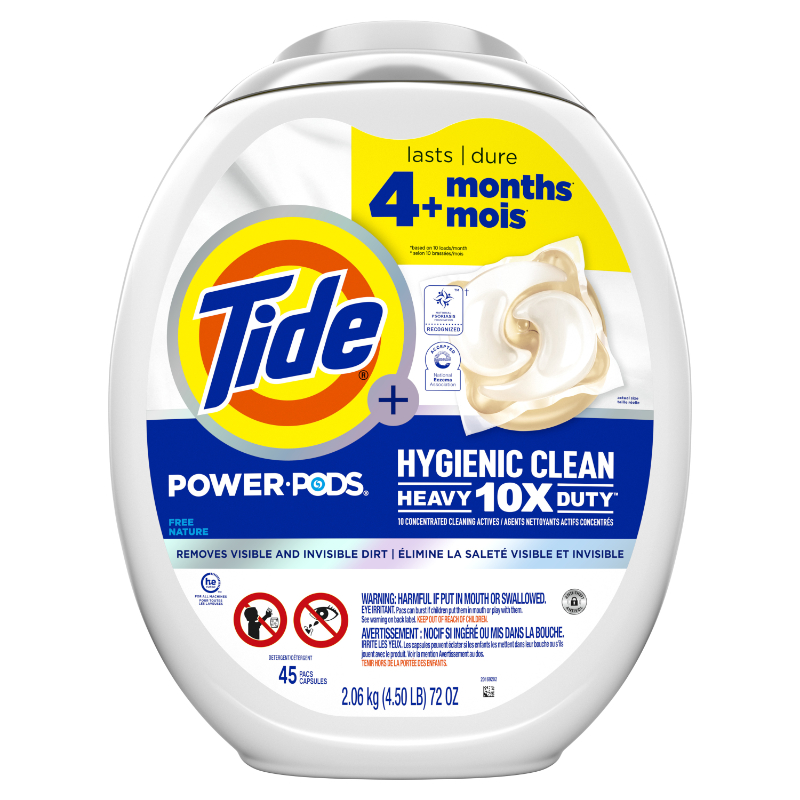 Tide Hygienic Clean Heavy Duty 10x Free Power Pods - 45s