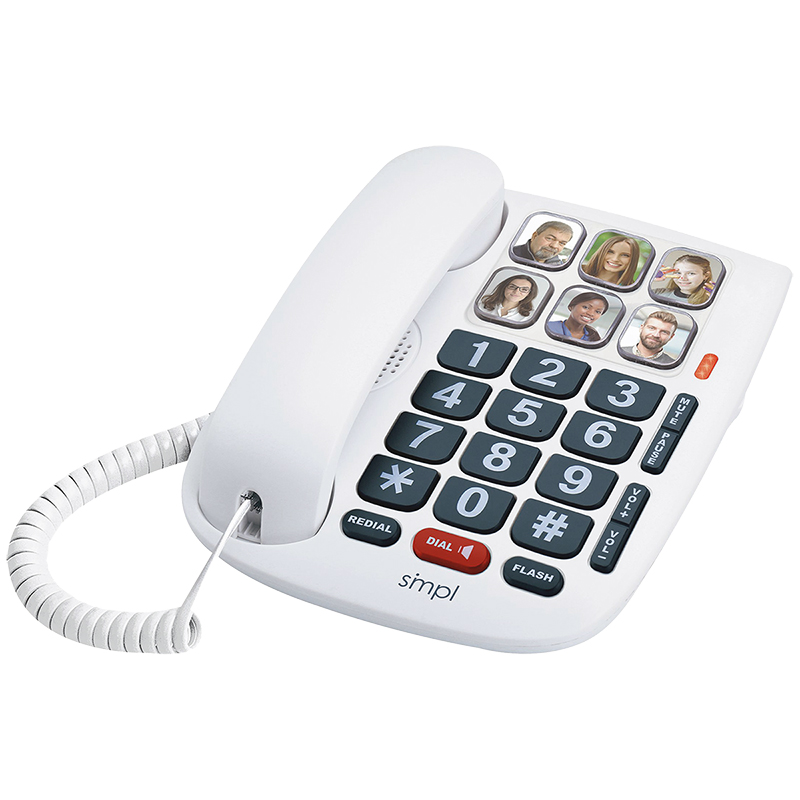 Smpl Big Button Photo Phone - White - 56010